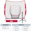 imageZELUS Baseball ampamp Softball Practice Hitting and Pitching Net with Batting Tee Portable Backstop Net with Carry Bag Training Equipment for All AgesRed