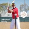 imageZELUS Baseball net and tee 5x5ft 7x7ft Baseball Net for Hitting and Pitching Portable Indoor Outdoor Batting Practice Net with Carry Bag Ball Caddy ampamp Baseballs7x7 Combo Red
