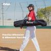 imageZELUS Baseball net and tee 5x5ft 7x7ft Baseball Net for Hitting and Pitching Portable Indoor Outdoor Batting Practice Net with Carry Bag Ball Caddy ampamp Baseballs7x7 Combo Red