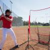 imageZELUS Baseball net and tee 5x5ft 7x7ft Baseball Net for Hitting and Pitching Portable Indoor Outdoor Batting Practice Net with Carry Bag Ball Caddy ampamp Baseballs7x7 Combo Red