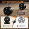imageZELUS Bumper Plate Set Olympic Weight Plates Rubber Barbell Plates with Stainless Steel Inserts for Weight Lifting Strength Training Workout Olympic Barbell Weight Set 160lb
