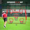 imageZELUS Football Throwing Net Quarterback Training Equipment with 5 Target Pockets Football Practice Throwing Passing Accuracy Trainer with Carry Bag Ground Stakes for Kids AdultsRed