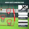 imageZELUS Football Throwing Net Quarterback Training Equipment with 5 Target Pockets Football Practice Throwing Passing Accuracy Trainer with Carry Bag Ground Stakes for Kids AdultsRed