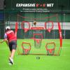 imageZELUS Football Throwing Net Quarterback Training Equipment with 5 Target Pockets Football Practice Throwing Passing Accuracy Trainer with Carry Bag Ground Stakes for Kids AdultsRed