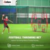 imageZELUS Football Throwing Net Quarterback Training Equipment with 5 Target Pockets Football Practice Throwing Passing Accuracy Trainer with Carry Bag Ground Stakes for Kids AdultsRed