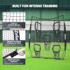 imageZELUS Football Throwing Net Quarterback Training Equipment with 5 Target Pockets Football Practice Throwing Passing Accuracy Trainer with Carry Bag Ground Stakes for Kids AdultsBlack