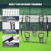 imageZELUS Football Throwing Net Quarterback Training Equipment with 5 Target Pockets Football Practice Throwing Passing Accuracy Trainer with Carry Bag Ground Stakes for Kids AdultsBlack