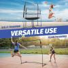 imageZELUS Volleyball Training Equipment 11x8 ft Volleyball Practice Net Station with Adjustable Height ampamp Ball ReturnBlack