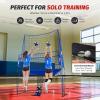 imageZELUS Volleyball Training Equipment 11x8 ft Volleyball Practice Net Station with Adjustable Height ampamp Ball ReturnBlue 1