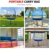 imageZELUS Volleyball Training Equipment 11x8 ft Volleyball Practice Net Station with Adjustable Height ampamp Ball ReturnBlue