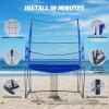 imageZELUS Volleyball Training Equipment 11x8 ft Volleyball Practice Net Station with Adjustable Height ampamp Ball ReturnBlue