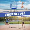 imageZELUS Volleyball Training Equipment 11x8 ft Volleyball Practice Net Station with Adjustable Height ampamp Ball ReturnBlue