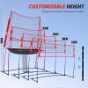 imageZELUS Volleyball Training Equipment 11x8 ft Volleyball Practice Net Station with Adjustable Height ampamp Ball ReturnRed 1