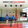 imageZELUS Volleyball Training Equipment 11x8 ft Volleyball Practice Net Station with Adjustable Height ampamp Ball ReturnRed 1