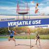 imageZELUS Volleyball Training Equipment 11x8 ft Volleyball Practice Net Station with Adjustable Height ampamp Ball ReturnRed