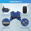 imageZELUS Weighted Vest 6lb8lb12lb16lb20lb25lb30lb Weight Vest with Reflective Stripe for Workout Strength Training Running Fitness Muscle Building Weight Loss WeightliftingBlue