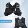 imageZELUS Weighted Vest 6lb8lb12lb16lb20lb25lb30lb Weight Vest with Reflective Stripe for Workout Strength Training Running Fitness Muscle Building Weight Loss WeightliftingBlack