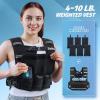 imageZELUS Weighted Vest for Women Men 410lb1120lb2032lb Adjustable Weight Vest with 6 Iron Sand Bags UShaped Rucking Vest with Adjustable Buckle Straps Workout Vest for Strength Training Black410LB