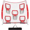 imageZELUS 7 x 7ft Football Trainer Throwing Net  Training Target Practice with 5 Targets  Great for Quarterback  Includes Carry BagRed