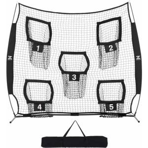 imageZELUS 7 x 7ft Football Trainer Throwing Net  Training Target Practice with 5 Targets  Great for Quarterback  Includes Carry BagBlack