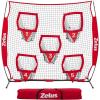 imageZELUS Football Throwing Net Quarterback Training Equipment with 5 Target Pockets Football Practice Throwing Passing Accuracy Trainer with Carry Bag Ground Stakes for Kids AdultsRed
