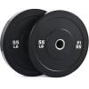 imageZELUS Weight Plate Set of 2 Twin 2quot Bumper Plates for Strength and Training Fitness Olympic Weight Set with Rubber Barbell Dumbbell Plates Stainless Steel Inserts for Pro or Home Gyms55 LB