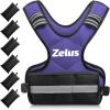 imageZELUS Weighted Vest for Men and Women  410lb1120lb2032lb Vest with 6 Ironsand Weights for Home Workouts  Adjustable Body Weight Vest Exercise Set for Cardio and Strength TrainingViolet