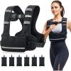 imageZELUS Weighted Vest for Women Men 410lb1120lb2032lb Adjustable Weight Vest with 6 Iron Sand Bags UShaped Rucking Vest with Adjustable Buckle Straps Workout Vest for Strength Training Black410LB