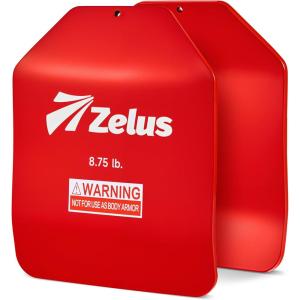 imageZELUS 2 Weighted Vest Plates 5758751375 lb Curved Weight Vest Plates for Workout Steel Tactical Weight Plates for Vest with Clear Markings Ergonomic Training Plates for Running Training CrossFitRed
