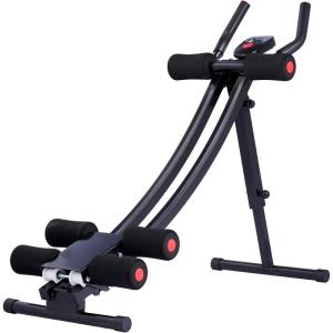 imageZELUS Ab Machine for Home Gym Core Strength Training Equipment for Home Fitness Ab Crunch Coaster with 4 Intensities and Digital Display Foldable Core Trainer for AbdominalAb Machine