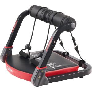 imageZELUS Ab Machine with Resistance Bands for Home Gym 2 in 1 Ab Workout Equipment with Rebound Assist 4 Intensities Core Strength Trainer Whole Body Exercise Fitness Equipment for Home WorkoutsRed