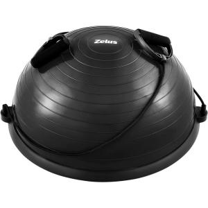 imageZELUS Balance Ball Trainer with Resistance Bands and Foot Pump Inflatable Yoga Ball for Home Gym Workouts 23 Inch Exercise Half Ball for Balance Training Core Strength Fitness More 330lb CapBlack