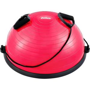 imageZELUS Balance Ball Trainer with Resistance Bands and Foot Pump Inflatable Yoga Ball for Home Gym Workouts 23 Inch Exercise Half Ball for Balance Training Core Strength Fitness More 330lb CapPink