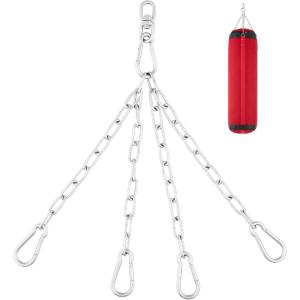 imageZELUS Punching Bag Hanger 304 Stainless Steel Heavy Bag Hanger with 150 lb Weight Capacity 4 Snap Hooks Heavy Duty Punching Bag Swivel Chain for Boxing MMA Heavy Bag Workouts