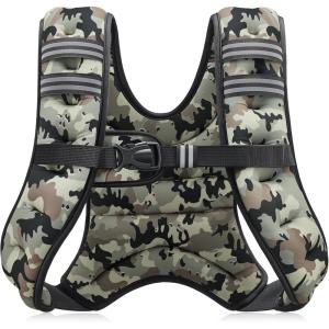 imageZELUS Weighted Vest 6lb8lb12lb16lb20lb25lb30lb Weight Vest with Reflective Stripe for Workout Strength Training Running Fitness Muscle Building Weight Loss WeightliftingDesert Camo