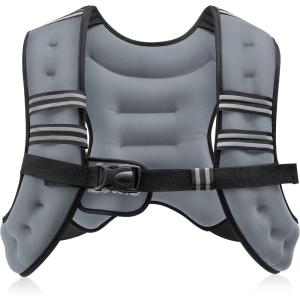 imageZELUS Weighted Vest 6lb8lb12lb16lb20lb25lb30lb Weight Vest with Reflective Stripe for Workout Strength Training Running Fitness Muscle Building Weight Loss WeightliftingGrey