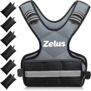 imageZELUS Weighted Vest for Men and Women  410lb1120lb2032lb Vest with 6 Ironsand Weights for Home Workouts  Adjustable Body Weight Vest Exercise Set for Cardio and Strength TrainingGray