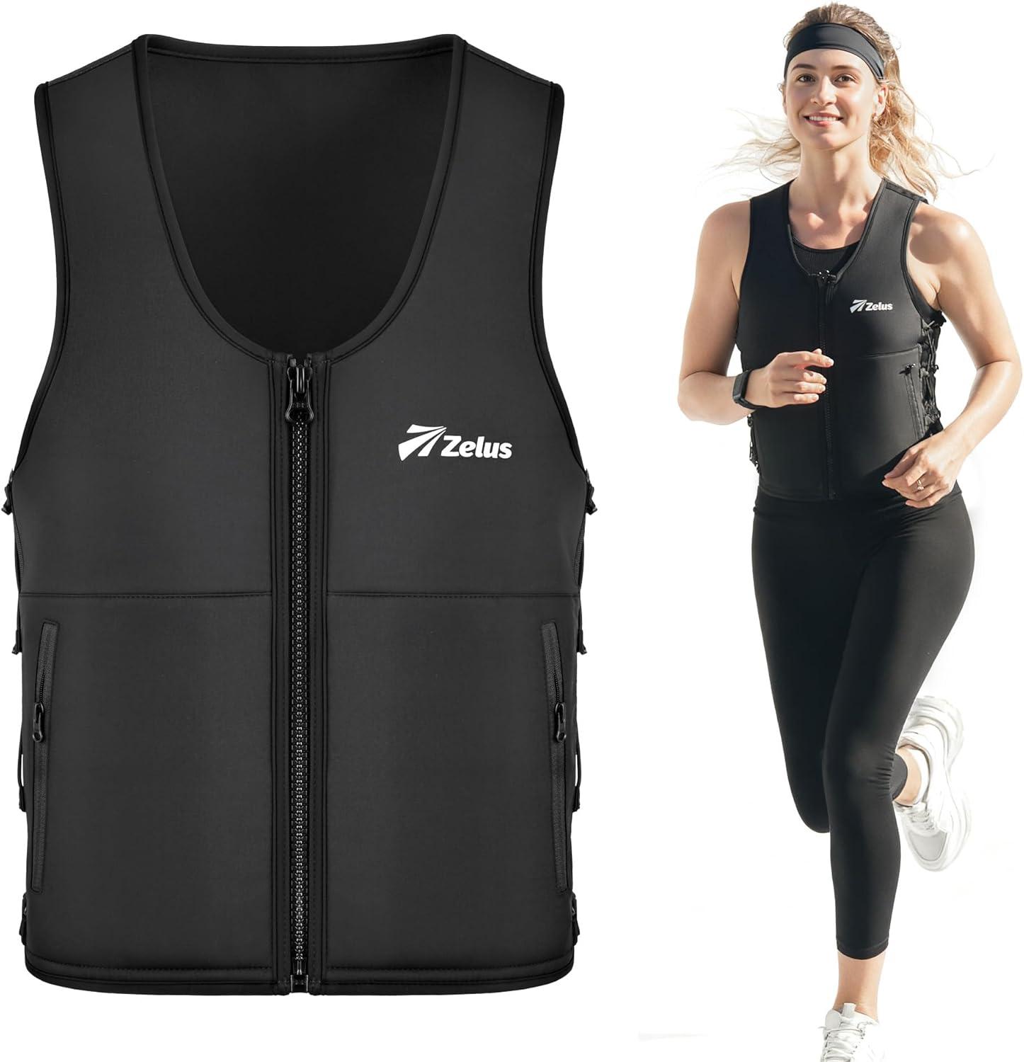 imageZELUS Weighted Vest 10ampamp15lb ZFit Weight Vest for Women Men with Adjustable Soft Iron Weights Unisex Training Vest for Walking Strength Training Workout Vest with Pockets Reflective Strip Black MLBlack