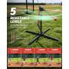 imageZelus Baseball Swing Trainer with 5 Resistance Levels 3145 in Height Adjustable Baseball Hitting Trainer for All Ages Auto Reset Softball amp Baseball Training Equipment with Metal Stakes amp Carry Bag