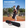 imageZelus Baseball Swing Trainer with 5 Resistance Levels 3145 in Height Adjustable Baseball Hitting Trainer for All Ages Auto Reset Softball amp Baseball Training Equipment with Metal Stakes amp Carry Bag