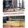 imageZelus Baseball Swing Trainer with 5 Resistance Levels 3145 in Height Adjustable Baseball Hitting Trainer for All Ages Auto Reset Softball amp Baseball Training Equipment with Metal Stakes amp Carry Bag
